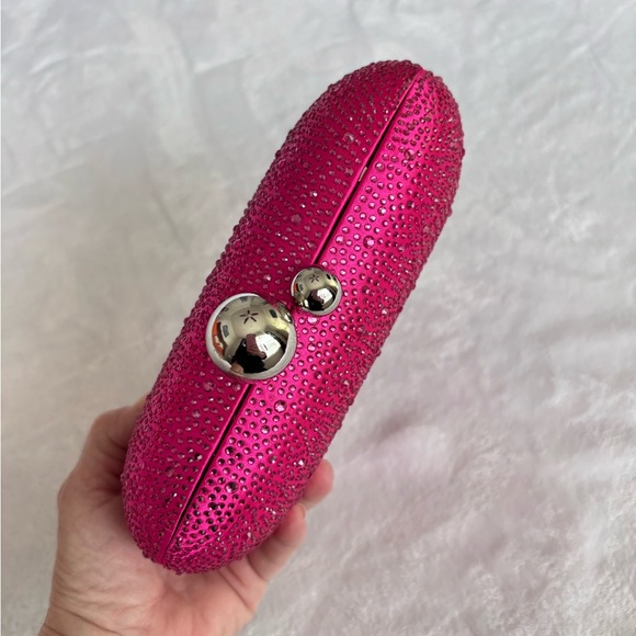 NINA Xio Fantasy Pink Glass Crystal Minaudiere Evening Clutch Handbag--NWT - Picture 6 of 15